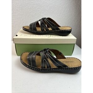 Naturalizer Natural Sole BLACK LEATHER Sandals Open Toe  Women's ‎ US 10M